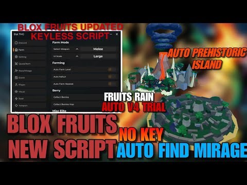 Best Blox Fruits DAT THG Hub Script No Key* || Auto Prehistoric Island, Fruits Rain, Auto Find Mirag