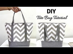 How to make Zipper Handbag | Simple Tote Bag with Lining | Zipper Tote Bag Sewing Tutorial | DIY Bag