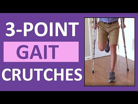 3-Point Gait Crutches Walking Pattern Demonstration Nursing Skill