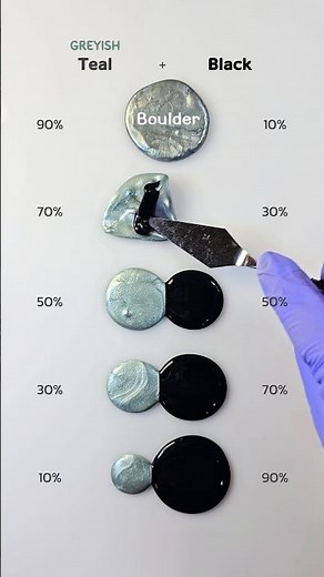 Greyish Teal + Black Slime Color Mixing Together 😍🎨 #colormixing #paintmixing #asmr #art #shorts