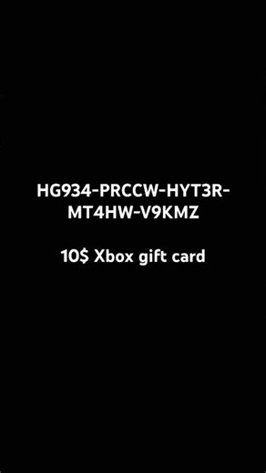 10$ Xbox gift card: HG934-PRCCW-HYT3R-MT4HW-V9KMZ
