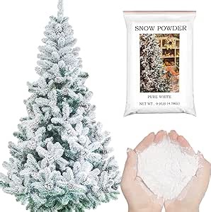 Ganeen 9.92 Lb/ 4.5 kg Christmas Flocking Powder Self Adhesive Snow Flocking Powder for Christmas Tree Artificial Snow for Crafts Xmas Snow Decoration for Christmas Winter Party Decoration