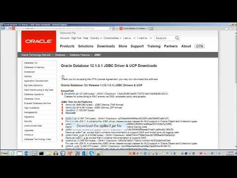Download JDBC Driver for Oracle Database