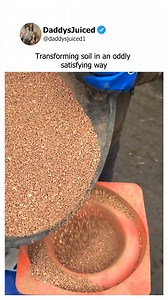 Watch as the granular material effortlessly pours in, perfect for creating long-lasting, breathable soil conditions | DaddysJuiced