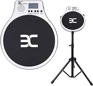 EX Electronic Practice Drum Pad Set, 2-in-1 Digital Practice Pad with [LCD Metronome] [Stand, Bag and Drumsticks] Rubber Portable Drum Pad Training Set for Beginners, Pros