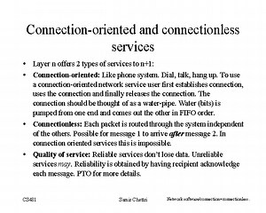 Connectionless Versus Connection-oriented Service