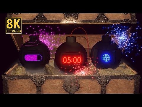 5 Minute Timer Bomb (8K Ultra HD) 💣 Treasure Chest | 3D Timer
