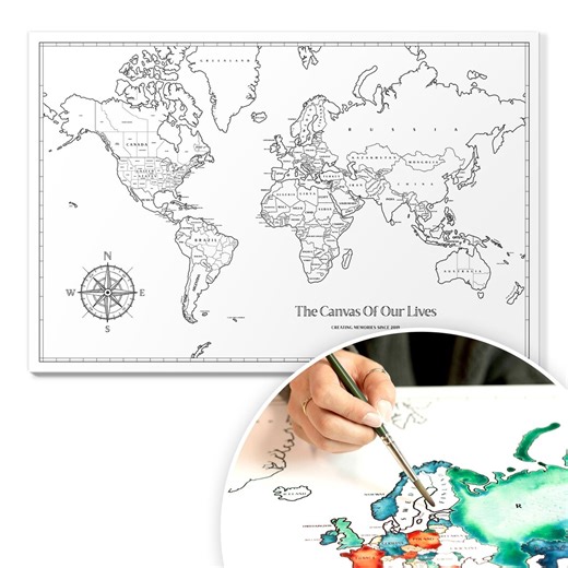 Paint Your Own Push Pin World Map - Coloring Map - DIY Blank Map Wall Art - Personalizable World Map - Etsy