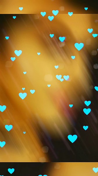 Heart-Shaped Graphic Designs in Blue and Pink