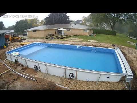 Radiant Vinyl Inground Swimming Pool Construction Install Time-Lapse