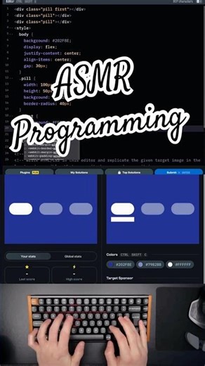 ASMR CSS Battle 10th December #coding #asmr #cssbattle #keychronk2 #webdev #keyboard #html #creative