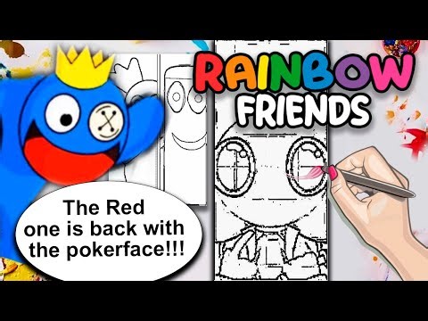 The top four from the Roblox game "Rainbow Friends"! Let's add color to the new coloring book!