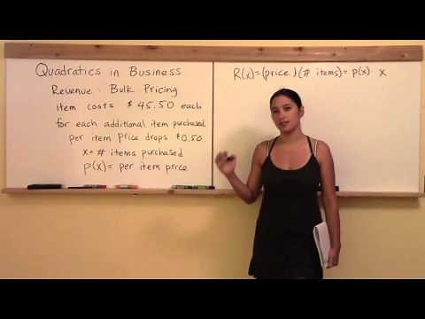 Math 147 W3: Quadratic Equations in Business
