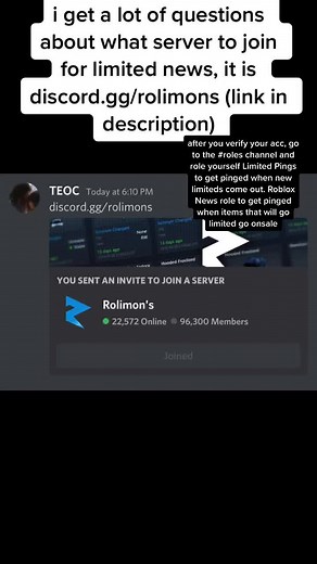 discord.gg/rolimons SERVER LINK - rolimons is the main supplier for roblox limiteds and limited stats, we have a website as well at https://rolimons.com. #roblox #robloxfyp #robloxsale #robloxlimiteds #robloxlimiteds #robloxgames #robloxpredictions #rolimons #robloxnews #robloxitems