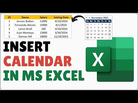 How to Insert Calendar in Excel
