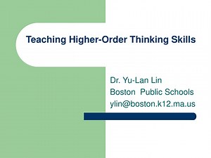 Fostering Higher-Order Thinking Skills in Education - SlideServe