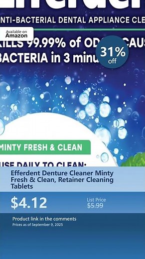 Efferdent Denture Cleaner Minty Fresh & Clean, Retainer Cleaning Tablets