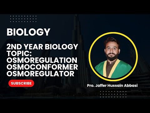 2nd year biology Chapter No:01 Part 03 Osmoregulation, osmoconformers and osmoregulator