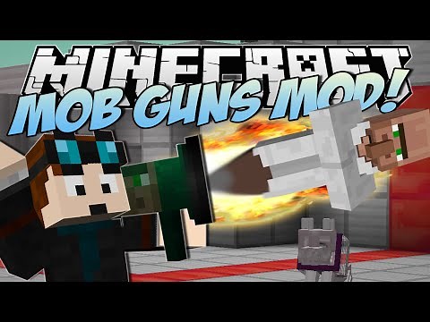 Minecraft | MOB GUNS MOD! (DanTDM & Trayaurus GUN!) | Mod Showcase