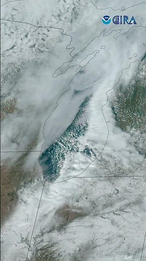 Lake Effect Snow Band - Seen on NOAA Weather Satellite