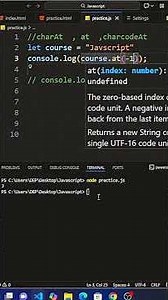 charCodeAt CharAt at Methods in JavaScript #coding #javascripttutorial