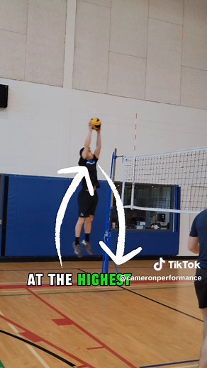 A great drill to help work on your timing and adjustments for a better hit! To hit better we need to be able to get into a good position to contact the ball. The problem some athletes have when training is they're focusing on their timing, approach technique and spiking accuracy, technique and more. With this drill we're taking out the complexity of spiking technique and focusing just on the approach and timing the approach jump to reach the goal position. We can adjust the set to make it higher