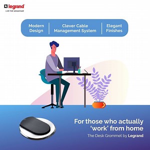 5.8K views · 80 reactions | Experience the convenience of an equipped and ergonomically designed workstation with our Desk Grommets that help you stay organized and connected. To know more click the link below. https://bit.ly/2Ffmb3T #LiveTheAdvantage #DeskAccessories #Technology #DeskGrommet #OfficeFurniture #ModernOffice #Grommet #HomeOffice | Legrand | Facebook