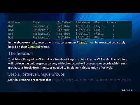 How to Loop Through Distinct Values in MS Access Using VBA
