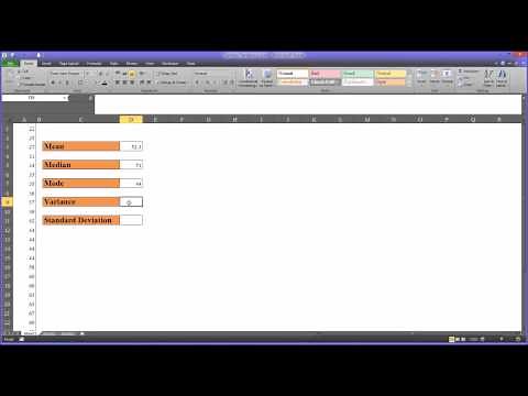 Calculating Measures of Central Tendency using Excel