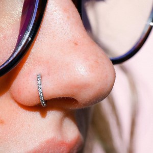 20G CZ Hinged Segment Nose Ring