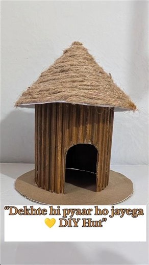 Waste Cardboard se Hut kaise banaye | Easy DIY Village Hut