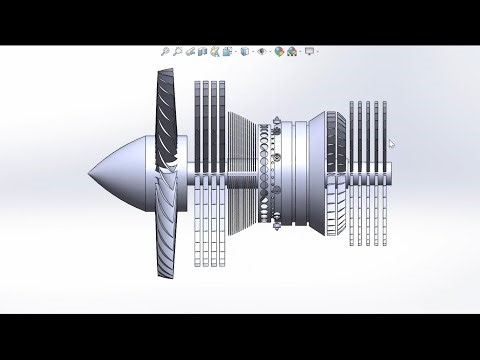 Turbofan engine in solidworks | jet engine | turbofan engine | Solidworks