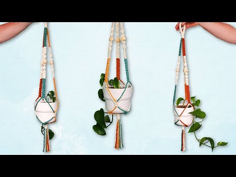 4 Color Macrame Plant Hanger (with Beads!)
