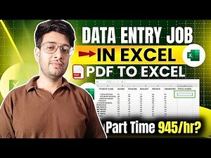 NEW Data Entry Work From Home 2025 | PDF to Excel Task Explained | FRESHER APPLY