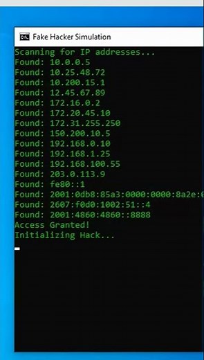 ⚡ Fake Hacker Simulation in CMD | Fun Prank Coding 😱💻