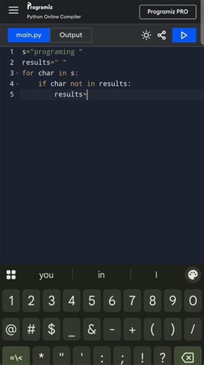 🚀 Remove Duplicate Characters from a String in Python#python #coding #learnpython #pythontutorial