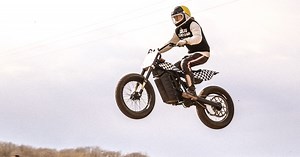 Trevor's premium electric flat tracker quietly kicks up US dirt