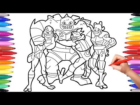 Rise Of The Teenage Mutant Ninja Turtles TMNT Superheroes Coloring Pages for Kids