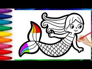 How to Draw a Cute Mermaid | Easy Drawing & Coloring for Kids