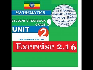 Mathematics Grade 9 Unit 2 Exercise 2.16
