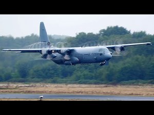 [4K] LOW TAKEOFF C130 Hercules - Propeller Tip Vortices
