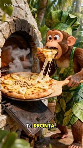 Como fazer pizza macaco ensina #foryou #animals #receitas