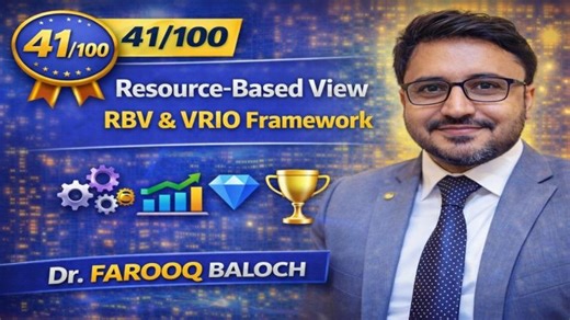 Resource-Based View (RBV) Theory VRIO Framework | Strategic Management Explained | Concept 41/100 | Dr. Muhammad Farooq Baloch