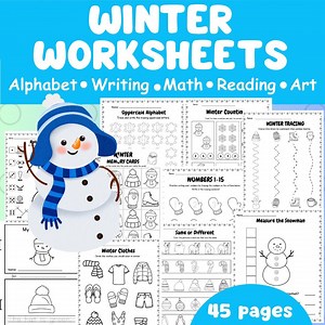 Winter Activity Worksheet Packet: Preschool & Kindergarten (45 Pages) - Etsy Canada