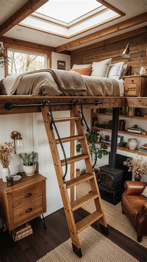Tiny Home Loft That Redefines Rustic Luxury #TinyHomeLoft #RusticLuxury #CozyLiving #TinyHouseTour