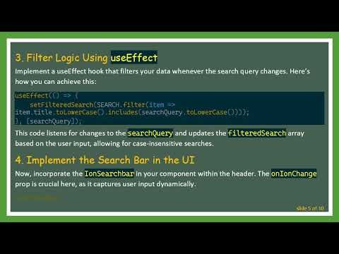 Implementing a Filtering Search Bar in Ionic React