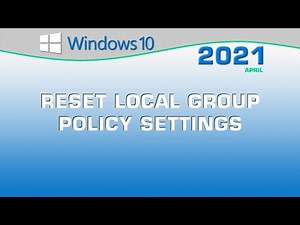 Reset Local Group Policy Settings