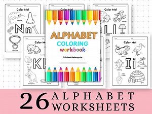 ABC Coloring Pages: Preschool Alphabet Printable Worksheets (PDF) - Etsy Canada