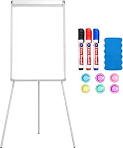 Yaheetech Easel Whiteboard Magnetic Portable Dry Erase Board 36 x 24 Inches Tripod Whiteboard Height Adjustable Flipchart Easel Board Stand White-Board for Office or Teaching