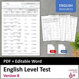 English Placement Test B (PDF   editable Word)